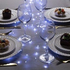 Световая гирлянда новогодняя Luazon Lighting Мишура роса 5 м белый холодный