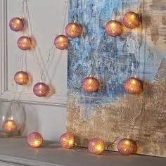 Световая гирлянда новогодняя Luazon Lighting Клубки фиолетовые 5985172 5 м белый теплый