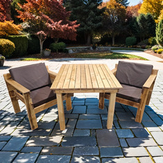 Комплект мебели для дачи с подушками Worky Wood ARD259815 обеденный стол+2 кресла No Brand