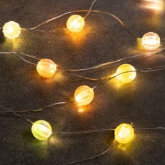 Гирлянда нить Luazon Lighting Шарики, IP20, 2 м, 3 реж, свечение тёплое белое