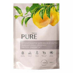 Соль для бани и сауны Pure Bases с эфирным маслом лимона 100 г No Brand