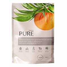 Соль для бани и сауны Pure Bases с эфирным маслом апельсина 100 г No Brand