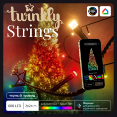 Световая гирлянда новогодняя Twinkly Strings TWS600SРP-BEU 48 м разноцветный/RGB