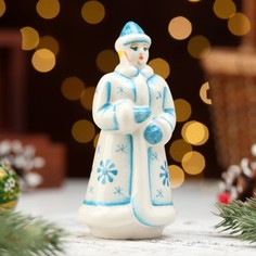Новогодний сувенир Снегурочка Вьюга, красная шуба, 12см, фарфор 10645415 No Brand
