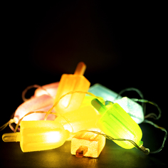 Гирлянда садовая пластиковая 10 LED Мороженое 1,35 м No Brand