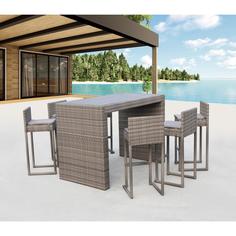 Барный комплект плетеной мебели Афина T390GD/Y390G-W78 6Pcs Grey Afina