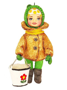 Ёлочная игрушка Девочка с ведерком, NY-241123, 1шт/уп, разноцветная NO Name