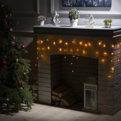 Гирлянда "Бахрома" 3 х 0.5 м , IP20, прозрачная нить, 80 LED, свечение жёлтое, 8 режимов No Brand