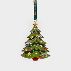Игрушка елочная, 8 см, металл/стразы, зеленая, Елка с подарками, Figure christmas Kuchenland