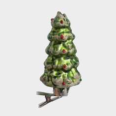 Игрушка елочная, 8 см, на клипсе, стекло, Елка, Figure christmas Kuchenland