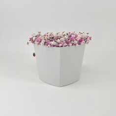 Букет из розовой гипсофилы в коробке Love white в виде сердца Flowoz