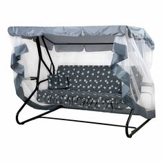 Садовые качели Olsa Люкс 2 трехместные металл серые цветы 214x154,3x160 см серый Ольса