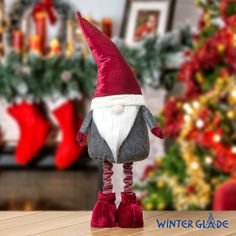 Новогодняя фигурка Winter Glade Гном на телескопических ногах F2395 80x38x1 см