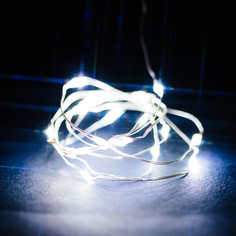 Гирлянда Нить 20 LED холодный белый 1 м No Brand