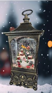 Новогодний музыкальный светящийся светильник LED Новогодняя ночь 2 режима 16х35 см