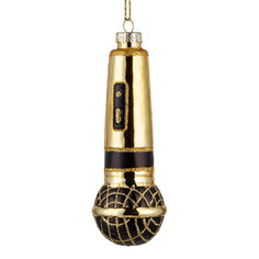 Елочная игрушка ErichKrause Decor Золотой микрофон 12 см