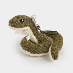 Игрушка елочная, 9 см, мягкая, полиэстер, золотистая, Змея, Snake toy Kuchenland