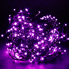 Гирлянда Мишура 140 LED розовая 16,1 м No Brand