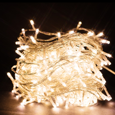 Гирлянда Мишура 140 LED теплый белый 15,4 м No Brand