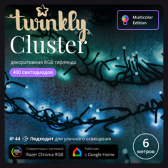 Световая гирлянда новогодняя Twinkly Cluster TWC400STP-BEU 6 м разноцветный/RGB