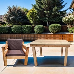 Комплект мебели для дачи с подушками Worky Wood ARD259814 обеденный стол+кресло No Brand