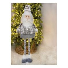 Фигурка Christmas DeLux Гном серая 15 х 22 х 50 см