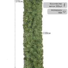Гирлянда хвойная Елкиторг Звездная 30 x 270 см зеленая