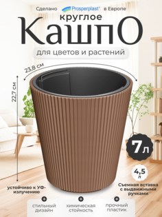 Цветочное кашпо Prosperplast Milly со вставкой PPDBMI240-7587U 7 л 1 шт. кирпичный