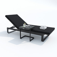 Шезлонг LETTO черный - каркас карбон No Brand