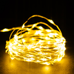 Гирлянда Нить внутренняя 100 LED теплый белый 5 м No Brand