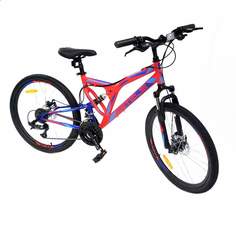 Велосипед STELS Mustang 24" MD V010 2021 16" красный неоновый/синий