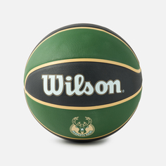 Мяч баскетбольный Wilson NBA Team Tribute Milwaukee Bucks, размер 7, черно-зеленый
