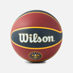 Мяч баскетбольный Wilson NBA Team Tribute Denver Nuggets, размер 7, коричнево-синий