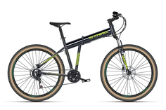 Велосипед Stark24 Cobra 27.2 D черный металлик/зеленый 18"