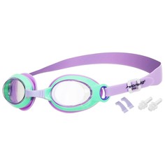 Очки для плавания детские ONLYTOP, беруши, набор носовых перемычек, цвет фиолетовый/зелены Onlitop