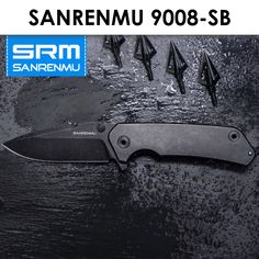 Туристический нож Sanrenmu 9008-SB Черный 208мм (88мм клинок)