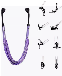 Гамак для йоги и фитнеса SF-608 фиолетовый, растяжка 135 см No Brand