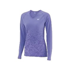 Womens Mid Weight Print V Neck, термотоп (68) фиол, L Mizuno