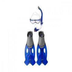 SPEEDO GLIDE MASK SNORKLE & FIN SET набор:маска трубка ласты (5052) серый/гол, 35-36