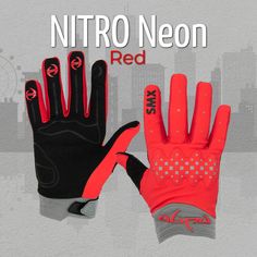 Велоперчатки EDGE NITRO Neon Red XL