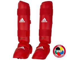 Защита голени и стопы Adidas WKF Shin & Removable Foot красная XS