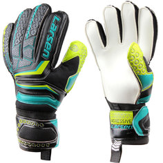 Перчатки вратарские Larsen Agressive черный/голубой/лайм р6