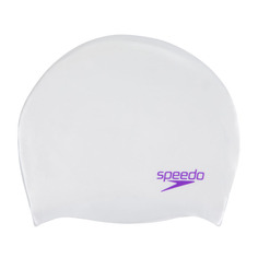 SPEEDO Plain Moulded Silicone Junior шапочка дет (C910) бел/фиол, one size