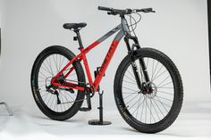 Велосипед горный TIMETRY TT300 29х3.0" 2024 17.5" Полуфэт Черно-Красный алюминиевый