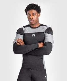 Рашгард Venum Tempest Black/Grey L/S (S)