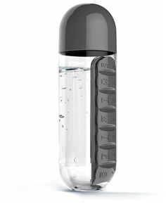 Бутылка с органайзером для таблеток Pill & Vitamin Organizer 600мл, черный No Brand