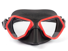 Маска для плавания SCUBA BROTHERS TRITON BLACK/RED, двухстекольная, закаленное стекло
