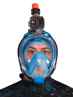 Маска полнолицевая SCUBA BROTHERS BEATLE SMOKY/BLUE, с креплением экшн-камер, р-р L/XL