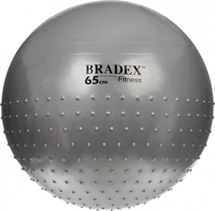 Мяч для фитнеса, Bradex полумассажный, d-65 см «ФИТБОЛ-65» SF 0356, цвет серебристый