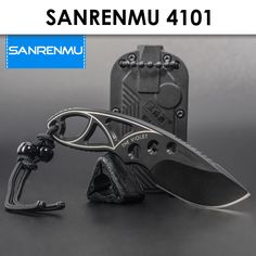 Нож SanRenMu 4101FUI-SH черный 104мм (40мм клинок)